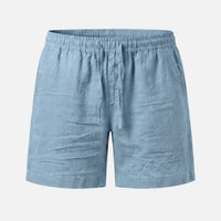 Uwe | Herren Kurze Baumwollhose Tunnelzug – Baumwoll Shorts Herren Sommer – Hellblau