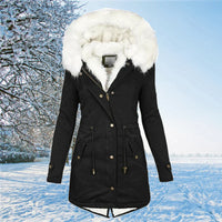 VICTORIA  - Winter Fellfutter Parka Jacke  Für Frauen – Schwarz