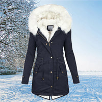 VICTORIA  - Winter Fellfutter Parka Jacke  Für Frauen – Marine