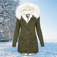 VICTORIA  - Winter Fellfutter Parka Jacke  Für Frauen – Oliv