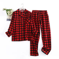 Bequemes Damen Pyjama-Set mit lebendigen Mustern | Zweiteiler – Rot Kariert