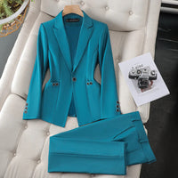 Heidi-Mode | Damen Blazer & Hose Set Zeitlos & Vielseitig – Blau