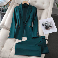 Heidi-Mode | Damen Blazer & Hose Set Zeitlos & Vielseitig – Dunkelgrün