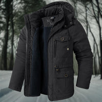 Herren Winterjacke | Lässig mit Kapuze und Taschen – Schwarz