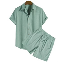 Herren Sommer Set aus atmungsaktivem Poloshirt und kurzer Hose - Hochwertig & Modisch – Grün