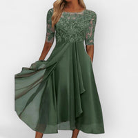 Elegantes Damen Midi-Kleid – Grün