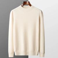 Herren Wollpullover aus Merinwolle Premium Strick – Beige