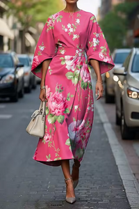 Celeste - Stilvolles Blumenkleid – ROSA