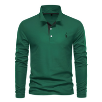 Antoine - Langärmeliges Herren-Poloshirt für den Alltag – Grün