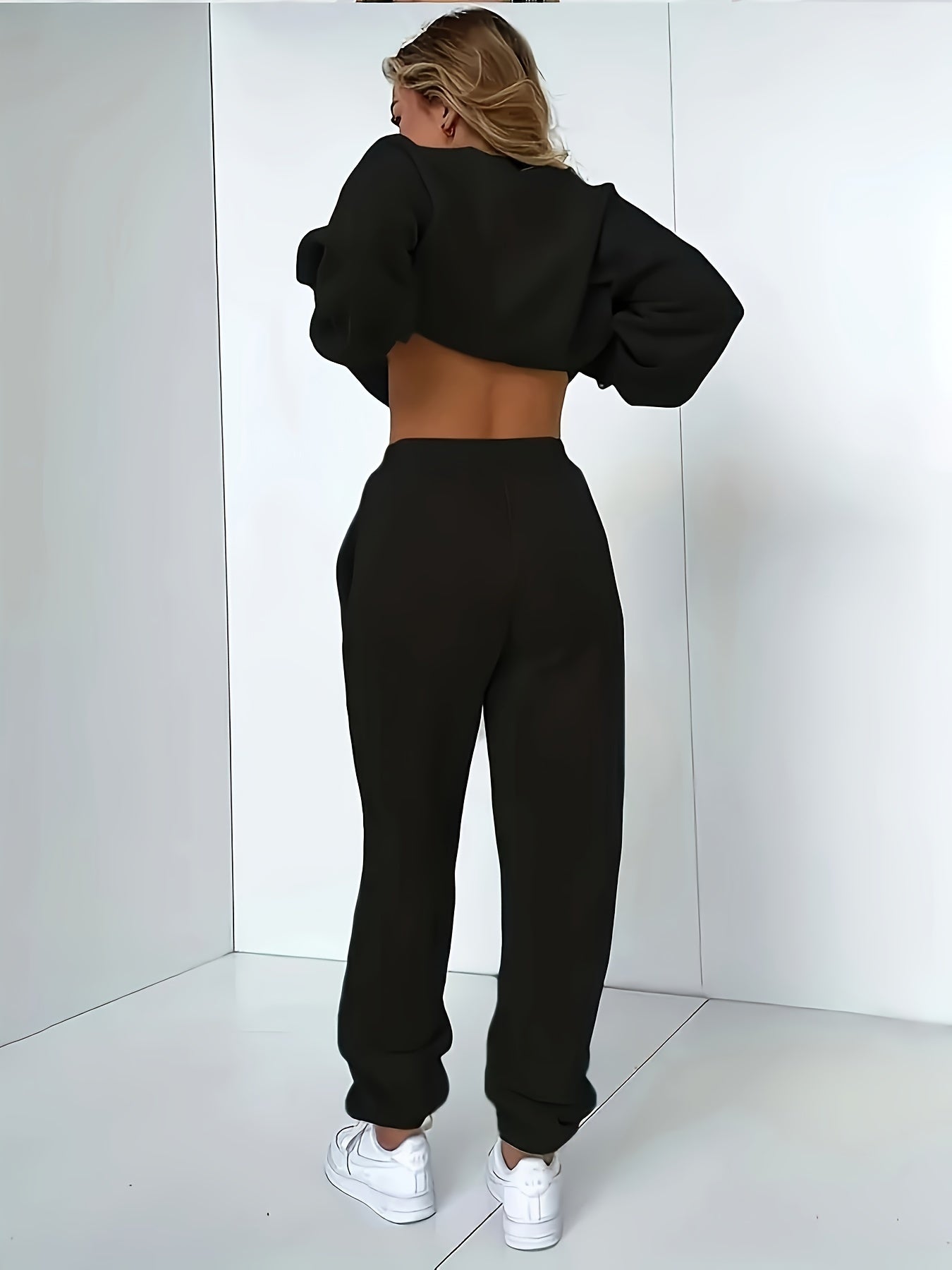 Bequemer Damen Jogginganzug für Herbst und Winter mit Rundhals-Pullover