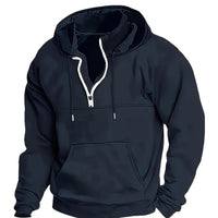 Lässiges Herren Kapuzenshirt mit Reißverschluss | Baumwolle | Sportlich – Marine