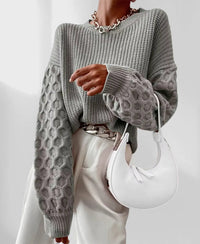 Gemütlicher Damen Herbstpullover aus Strick - Warm & Kuschelig – Grau