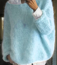 Damen Oversize Strickpullover | Weich & Kuschelig – Hellblau