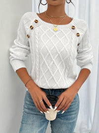 Hochwertige Damen Strickpullover - Elegant & Warm – Weiß
