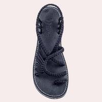 Bequeme Damen Strandsandalen mit weicher Sohle – Schwarz