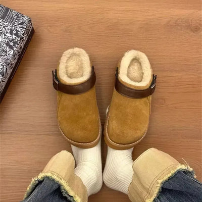 Paladaya | Elegante Wildleder-Clogs mit Plüschfutter