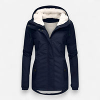 Wasserdichte Winterjacke für Damen mit Kapuze – Marine