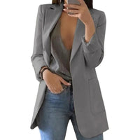 Damen Elegante Langer Blazer | Stilvoll – Grau