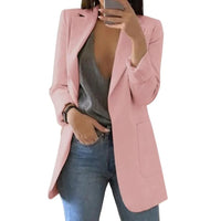Damen Elegante Langer Blazer | Stilvoll – Rosa