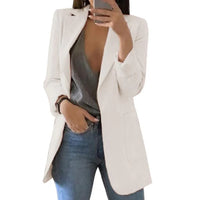 Damen Elegante Langer Blazer | Stilvoll – Weiß