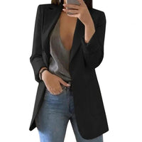 Damen Elegante Langer Blazer | Stilvoll – Schwarz