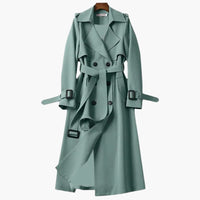 Langer Trenchcoat für Damen – Grün