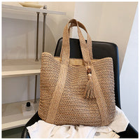 Lässige Strohtasche für Damen – Sommer, vielseitig und leicht – Braun