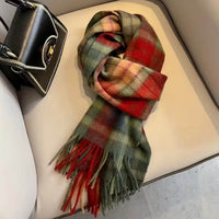 Jana | Damen Schal klassisch gemütlich & winterwarm – Rot Grün