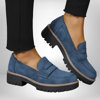 Delphine | Bequeme Leder Loafer – Blau