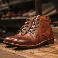 Klassische Herren Lederstiefel – Braun