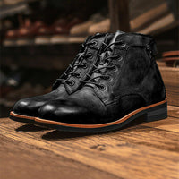 Klassische Herren Lederstiefel – Schwarz