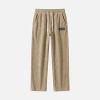 Oskar | Herren Leichte Casual Cordhose Kordelzug Taschen – Cord Hose Herren – Beige