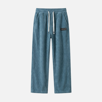 Oskar | Herren Leichte Casual Cordhose Kordelzug Taschen – Cord Hose Herren – Blau