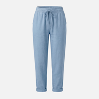 Helga | Damen Leichte Sommer Leinenhose Stretch Regular Fit – Leinen Hose Damen – Blau
