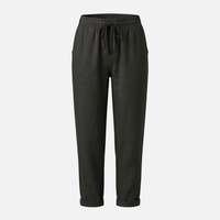 Helga | Damen Leichte Sommer Leinenhose Stretch Regular Fit – Leinen Hose Damen – Schwarz