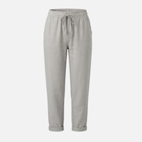 Helga | Damen Leichte Sommer Leinenhose Stretch Regular Fit – Leinen Hose Damen – Grau