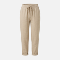Helga | Damen Leichte Sommer Leinenhose Stretch Regular Fit – Leinen Hose Damen – Beige