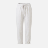 Helga | Damen Leichte Sommer Leinenhose Stretch Regular Fit – Leinen Hose Damen – Weiß
