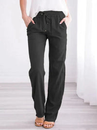 Zara - Schnurlockere Weitbein-Hose – Schwarz