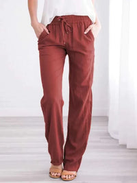 Zara - Schnurlockere Weitbein-Hose – Rot