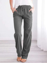 Zara - Schnurlockere Weitbein-Hose – Dunkelgrau