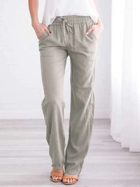 Zara - Schnurlockere Weitbein-Hose – Hellgrau