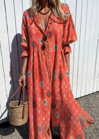 Linda - Atmungsaktives Frühlingskleid – Rot