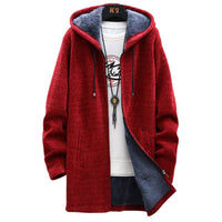 Plüsch-Kapuzenpulli mit warmer Fleece-Innenseite für Frauen – Rot