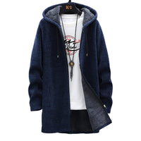 Plüsch-Kapuzenpulli mit warmer Fleece-Innenseite für Frauen – Blau