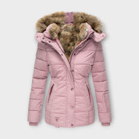Emine - Kuscheliger Fell-Futter Mantel – Rosa