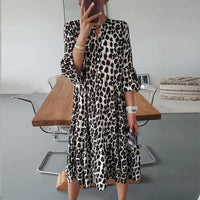 Vivia Sommerkleid | elegantes Sommerkleid mit Leopardenmuster – Leopardenmuster
