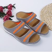 Rose | Orthopädische Retro-Sandalen zum Hineinschlüpfen – Grau