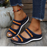 Rose | Orthopädische Retro-Sandalen zum Hineinschlüpfen – Blau