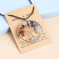 Sommerliche Chakra-Halskette | Lebensbaum-Halskette mit sieben Chakra-Edelsteinen – Mehrfarbig-1